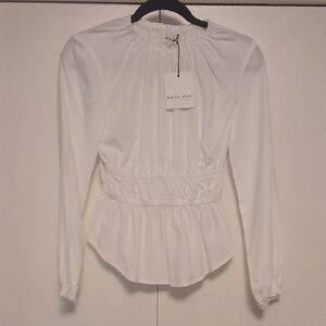 NWT Bella Dahl Women's White Long Sleeve Top
